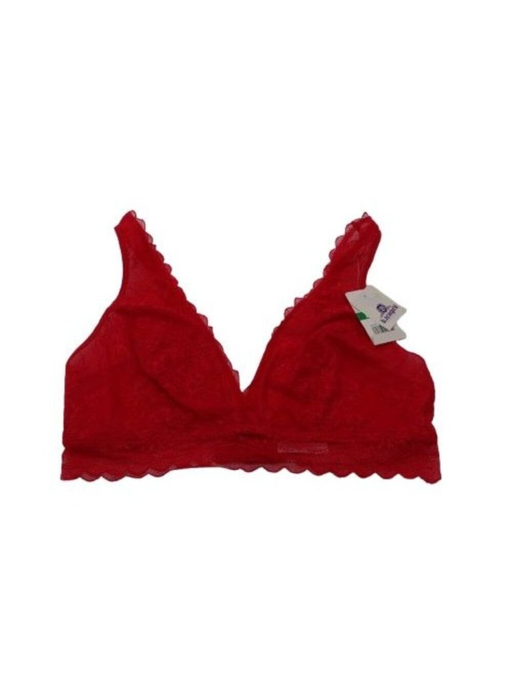 NWT b.tempt'd by Wacoal No Strings Attached Lace Bralette Sz L Crimson Red